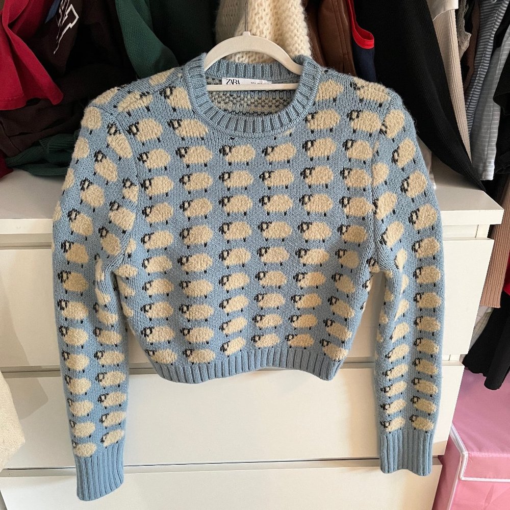Zara Knit sheep Sweater